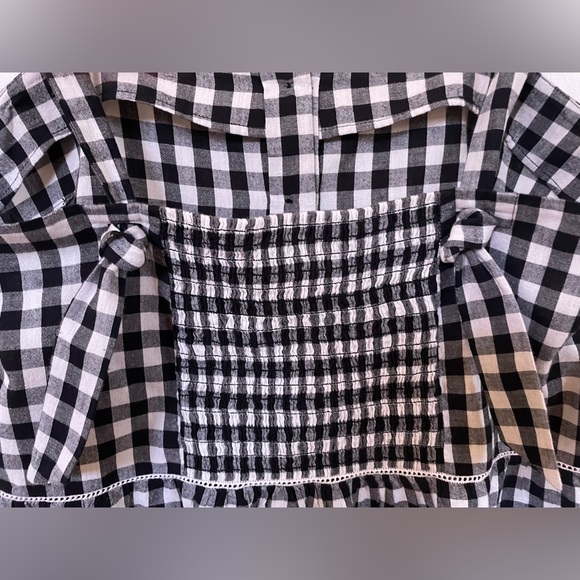 Sezane Laurette Top Black and White Vichy Print 10/42 - Picture 7 of 10